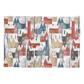Nordic Winter Town Pattern Kissenbezug (Rückseite)