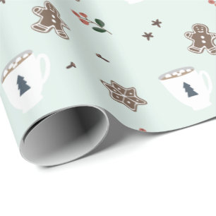 Nordic Winter Weihnachtsdorf Geschenkpapier