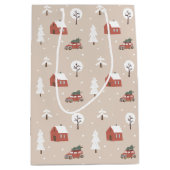 Nordic Winter Weihnachtsdorf Mittlere Geschenktüte (Vorderseite)