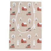 Nordic Winter Weihnachtsdorf Mittlere Geschenktüte (Rückseite)
