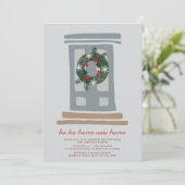 Nordic Winter Weihnachtshaus Feiertagskarte (Stehend Vorderseite)