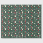 Nordic Winter Wonderland Seamless Pattern Geschenkpapier (Flach)