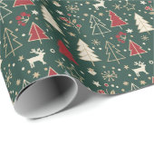 Nordic Winter Wonderland Seamless Pattern Geschenkpapier (Rolleneckpunkt)