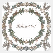 Nordic Wreath Quadratischer Aufkleber (Vorderseite)