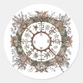 Nordic Wreath Runder Aufkleber (Vorderseite)