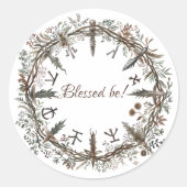 Nordic Wreath Runder Aufkleber (Vorderseite)