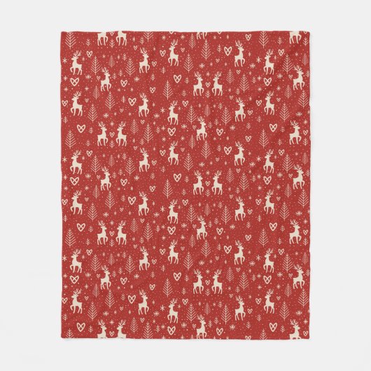 Nordic Yuletide Reindeer Fleecedecke (Vorderseite)