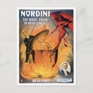 Nordini~ In Teufels Hölle Vintage-Magie-Act Postkarte