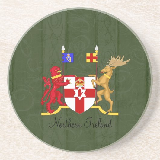 Nordirischer Wappen-Untersetzer Sandstein Untersetzer (Vorne)