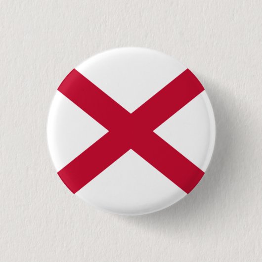 Nordirland-Abzeichen - rotes Saltire auf Weiß Button (Vorderseite)