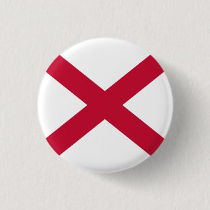 Nordirland-Abzeichen - rotes Saltire auf Weiß Button