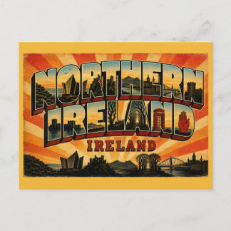Nordirland Giant's Causeway Vintage Reise Postkarte