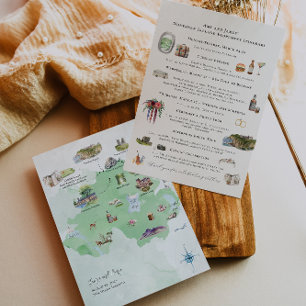 Nordirland Hochzeitskarten-Itinerary Einladung