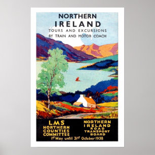 Nordirland Landschaftstouren, Vintage-Reisen Poster