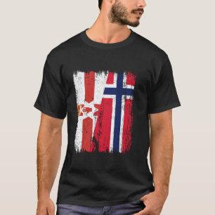Nordirland Norwegen Halbe Flagge Irisch Norwegisch T-Shirt