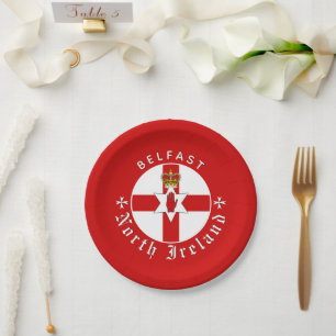 Nordirland Platte, Belfast, irische Ulster Flag Pappteller