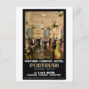 Nordirland Portrush Vintage Reiseposter Postkarte