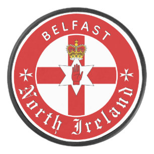 Nordirland-Puck, Belfast, irische Ulster-Flagge Eishockey Puck