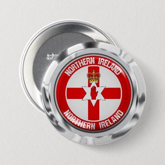 Nordirland-Runde Button (Vorne & Hinten)