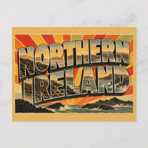 Nordirland UK Vintage Reise Kunst Postkarte