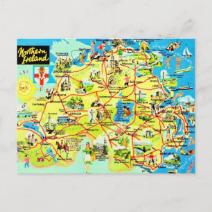 Nordirland Vintage-Karte Postkarte