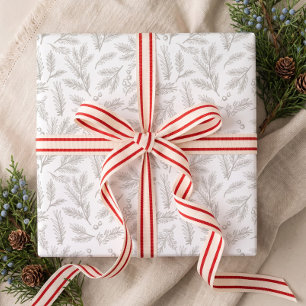 Nordisch-rustikale Kiefernzweige & Beeren Weihnach Geschenkpapier