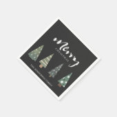 Nordische Bäume frohe Weihnachten Serviette (Ecke)