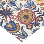 Nordische Blume Folk Art Pattern Mittelgroßer Tischläufer (Ecke)