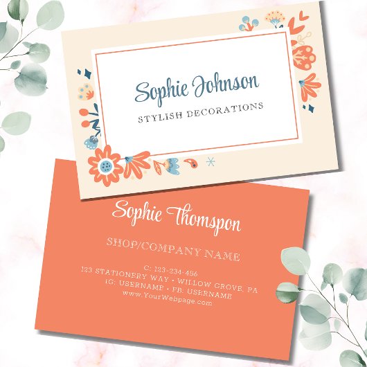 Nordische Blume Visitenkarte