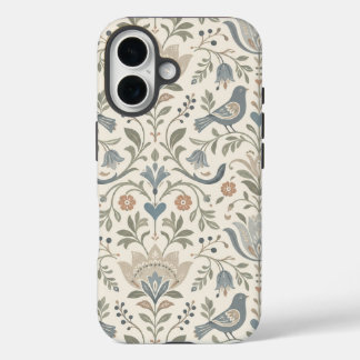 Nordische Blumen und Vögel Skandinavische Blumen iPhone 16 Hülle