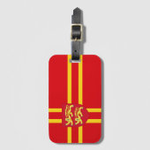 Nordische Cross-Flagge der Normandie (mit Wappen) Gepäckanhänger (Vorderseite Vertikal)