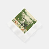 Nordische Elche mit Blumenmuster Serviette (Ecke)