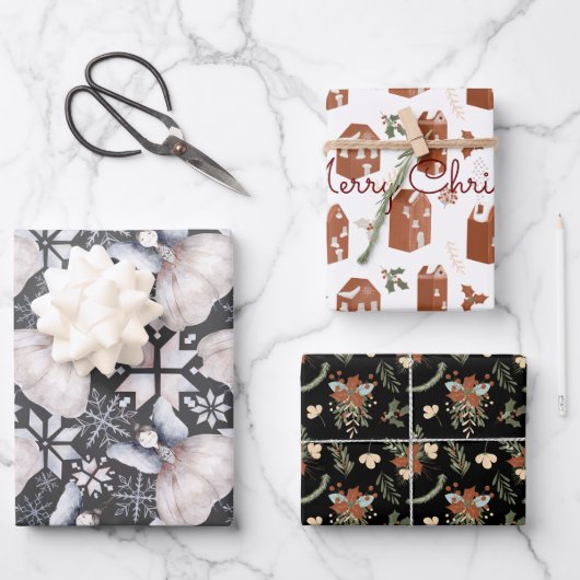 Nordische Fairies Kiefernhaine Rustikale Kunst Geschenkpapier Set (Vorderseite)