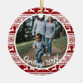 Nordische Familie der Weihnachtsskandinavischen Re Keramik Ornament (Vorne)