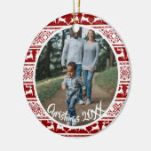 Nordische Familie der Weihnachtsskandinavischen Re Keramik Ornament (Links)