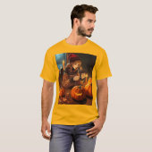 Nordische Frau mit Jack-O-Lanterns T-Shirt (Vorne ganz)