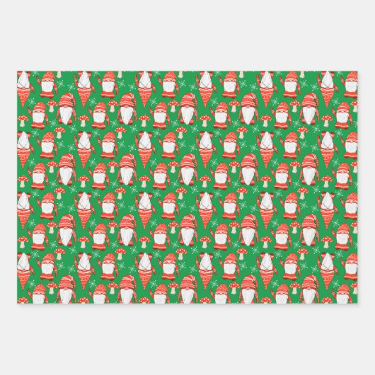 Nordische Gnome Schwedisch-Tomte-Weihnachten Geschenkpapier Set (Vorderseite 3)