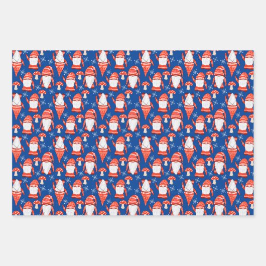 Nordische Gnome Schwedisch-Tomte-Weihnachten Geschenkpapier Set (Vorderseite)