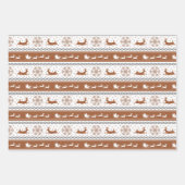 Nordische Grüne, Rote und Graue Schneeflocken und Geschenkpapier Set (Vorderseite)