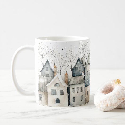 Nordische Häuser Kaffeetasse (Mit Donut)