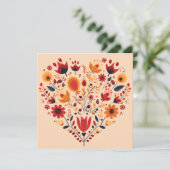 Nordische HerzValentine Feiertagskarte (Stehend Vorderseite)