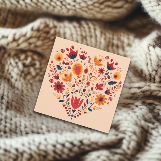 Nordische HerzValentine Feiertagskarte