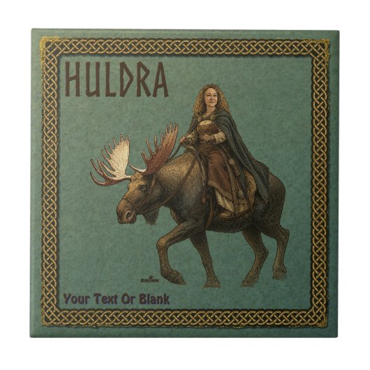 Nordische Huldra-Wald-Frau Fliese (Vorderseite)