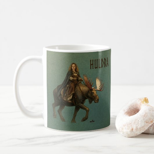Nordische Huldra-Wald-Frau Kaffeetasse (Mit Donut)