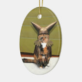 Nordische Katze ist nicht verwirrt Keramik Ornament (Links)