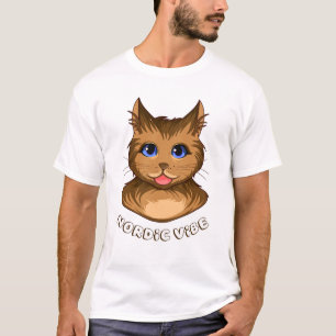 Nordische Katzengemütlichkeit Lustiger Blep Fluffi T-Shirt
