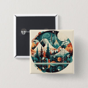 Nordische Kiefern und Spitzen Button