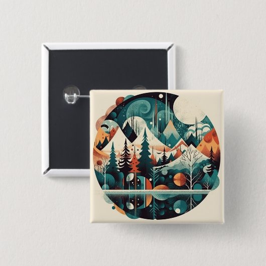 Nordische Kiefern und Spitzen Button (Vorne & Hinten)