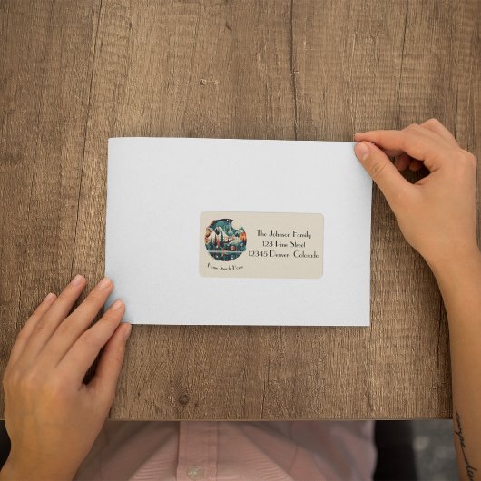 Nordische Kiefern und Spitzen, kundenspezifisch Adressaufkleber