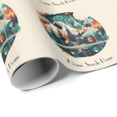 Nordische Kiefern und Spitzen, kundenspezifisch Geschenkpapier (Rolleneckpunkt)